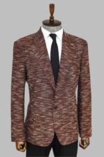 Slim-Fit-Patterned-Sport-Brown-Men-Blazer-Wessi-4