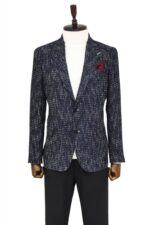 Slim-Fit-Patterned-Sport-Navy-Blue-Men-Blazer-Wessi-2