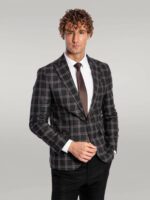 Slim Fit Peak Lapel Black Men Blazer
