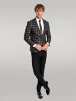 Slim-Fit-Peak-Lapel-Black-Men-Blazer-Wessi-2