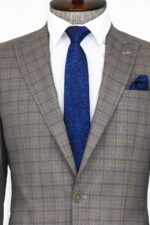 Slim-Fit-Peak-Lapel-Checked-Grey-Men-Blazer-Wessi-1