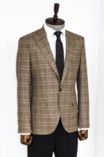 Slim-Fit-Peak-Lapel-Checked-Grey-Men-Blazer-Wessi-4