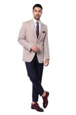 Slim-Fit-Peak-Lapel-Light-Brown-Jacket-Wessi-2