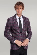Slim Fit Peak Lapel Purple Men Blazer
