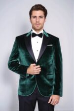 Slim-Fit-Peak-Lapel-Velvet-Dark-Green-Men-Tuxedo-Jacket-Wessi-3