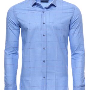 Slim Fit Plaid Blue Shirt - Wessi