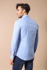 Slim-Fit-Plaid-Blue-Shirt-Wessi-5