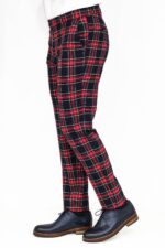 Slim-Fit-Plaid-Men-Navy-Blue-Pants-Wessi-2