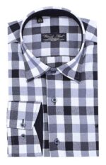 Slim-Fit-Plaid-Patterned-Grey-Shirt-Wessi-3