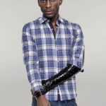 Slim Fit Plaid Patterned Navy Blue Shirt - Wessi