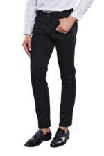 Slim Fit Plain 5 Pockets Black Men Pants