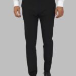 Slim Fit Plain Black Men Pants - Wessi