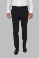 Slim Fit Plain Black Men Pants