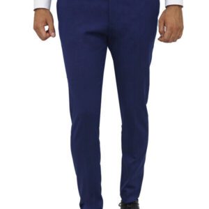 Slim Fit Plain Blue Men Pants - Wessi