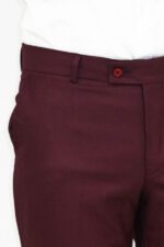 Slim-Fit-Plain-Burgundy-Men-Pants-Wessi-1
