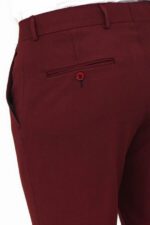 Slim-Fit-Plain-Burgundy-Men-Pants-Wessi-1