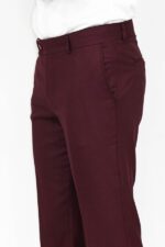 Slim-Fit-Plain-Burgundy-Men-Pants-Wessi-2
