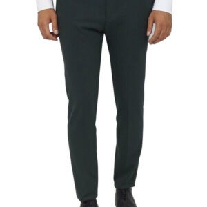 Slim Fit Plain Dark Green Men Pants - Wessi