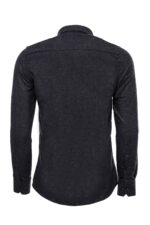 Slim-Fit-Plain-Dark-Grey-Men-Lumberjack-Shirt-Wessi-2