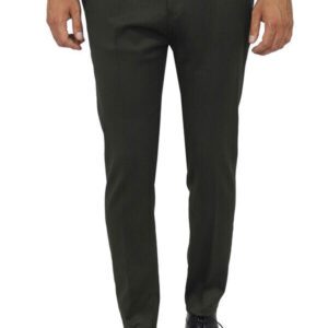 Slim Fit Plain Green Men Pants - Wessi