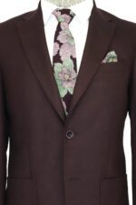 Slim-Fit-Plain-Wide-Lapel-Burgundy-Men-Wool-Blazer-Wessi-1