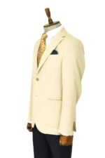 Slim-Fit-Plain-Wide-Lapel-Cream-Men-Wool-Blazer-Wessi-2