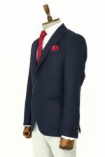 Slim-Fit-Plain-Wide-Lapel-Navy-Blue-Men-Wool-Blazer-Wessi-3