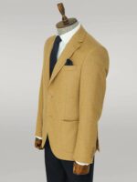 Slim-Fit-Plain-Wide-Lapel-Tan-Men-Wool-Blazer-Wessi-2