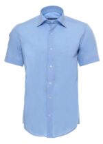 Slim-Fit-Short-Sleeve-Poly-Cotton-Blue-Men-Shirt-Wessi-3