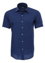 Slim-Fit-Short-Sleeve-Poly-Cotton-Navy-Blue-Men-Shirt-Wessi-3