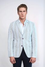 Slim-Fit-Striped-Blue-Men-Blazer-Wessi-1