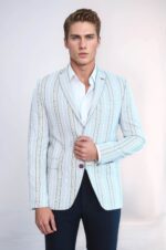 Slim-Fit-Striped-Blue-Men-Blazer-Wessi-3