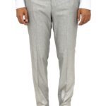 Slim Fit Textured Cream Men Trousers - Wessi