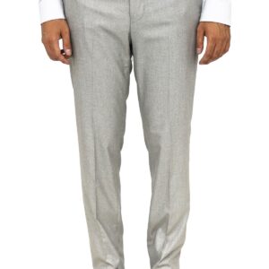 Slim Fit Textured Cream Men Trousers - Wessi