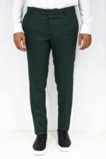 Slim-Fit-Textured-Dark-Green-Men-Trousers-Wessi-2