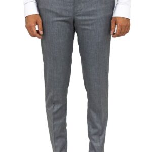 Slim Fit Textured Dark Grey Men Trousers - Wessi