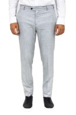 Slim Fit Textured Grey Men Trousers