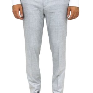 Slim Fit Textured Grey Men Trousers - Wessi
