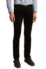 Slim Fit Velvet Black Men Trousers
