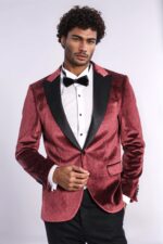 Slim-Fit-Velvet-Burgundy-Men-Sparkle-Tuxedo-Jacket-Wessi-3
