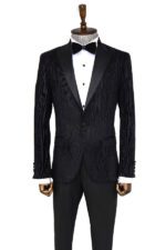 Slim-Fit-Zebra-Patterned-Black-Prom-Blazer-Wessi-4