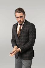 Slimfit Plaid Wool Blazer