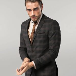 Slimfit Plaid Wool Blazer - Wessi