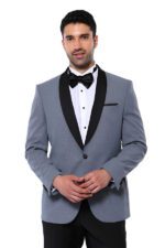 Smoked Shawl Lapel Sparkly Anthracite Tuxedo Jacket