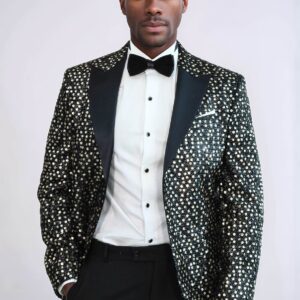Smoked Sparkly Patterned Party Blazer | Wessi