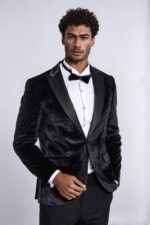 Sparkle Slim Fit Velvet Black Men Dinner Jacket