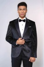 Sparkling-Dotted-Peak-Lapel-Mens-Black-Tuxedo-Jacket-Wessi-3