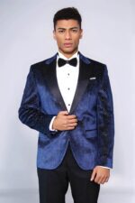 Sparkling-Dotted-Peak-Lapel-Mens-Navy-Blue-Tuxedo-Jacket-Wessi-3