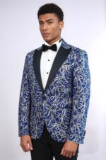 Sparkling-Ivy-Patterned-Slim-Fit-Blue-Men-Evening-Tuxedo-Jacket-Wessi-2