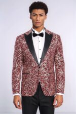 Sparkling-Ivy-Patterned-Slim-Fit-Burgundy-Men-Evening-Tuxedo-Jacket-Wessi-1